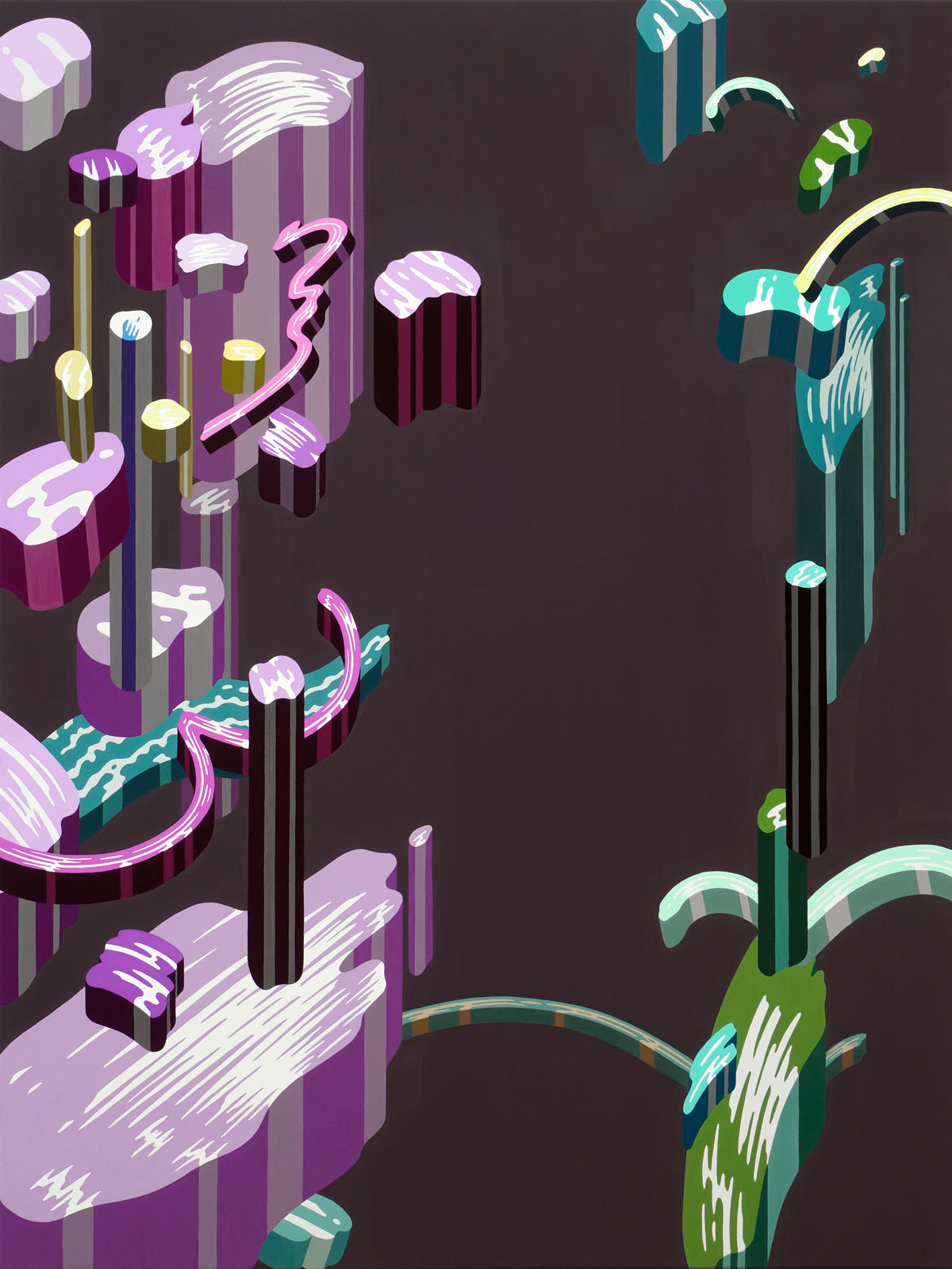 The physical space of painting (flower 2)
